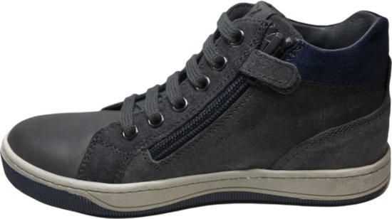 Baskets montantes Naturino taille 33 à lacets zippées marine étoile en cuir Alfie Grijs navy