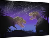 Dinosaurus T-Rex tropisch nachtkoppel - Foto op Dibond - 60 x 40 cm