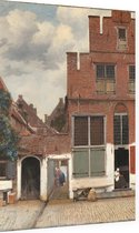 Het straatje, Johannes Vermeer - Foto op Dibond - 40 x 60 cm