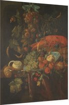 Stilleven met vruchten en een kreeft, Jan Davidsz. de Heem - Foto op Dibond - 60 x 80 cm