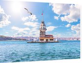 Leandertoren (Kiz Kulesi) in de Bosporus in Istanbul - Foto op Dibond - 90 x 60 cm