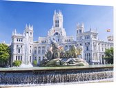 De beroemde fontein van Cibeles op een zomerdag in Madrid - Foto op Dibond - 90 x 60 cm