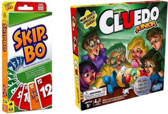 Afbeelding van het spel Spellenbundel - 2 Stuks - Skip-Bo & Cluedo Junior