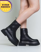 LARA - zwarte bikerboots - rits