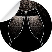 Luxe Behangcirkel Kerst Champagne - zwart - Sticky Decoration - wooncirkel - decoratie - kerst - woonaccesoires - behangcirkel - diameter 120 cm