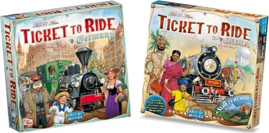 Spellenbundel - Ticket to Ride - 2 Stuks - Uitbreidingen - India + Zwitserland & Germany