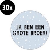 30x Sluitsticker Ik ben een grote broer! | Blauw | 40 mm | Geboorte Sticker | Sluitzegel | Sticker Geboortekaart | Baby nieuws | Zwangerschap |Luxe Sluitzegel
