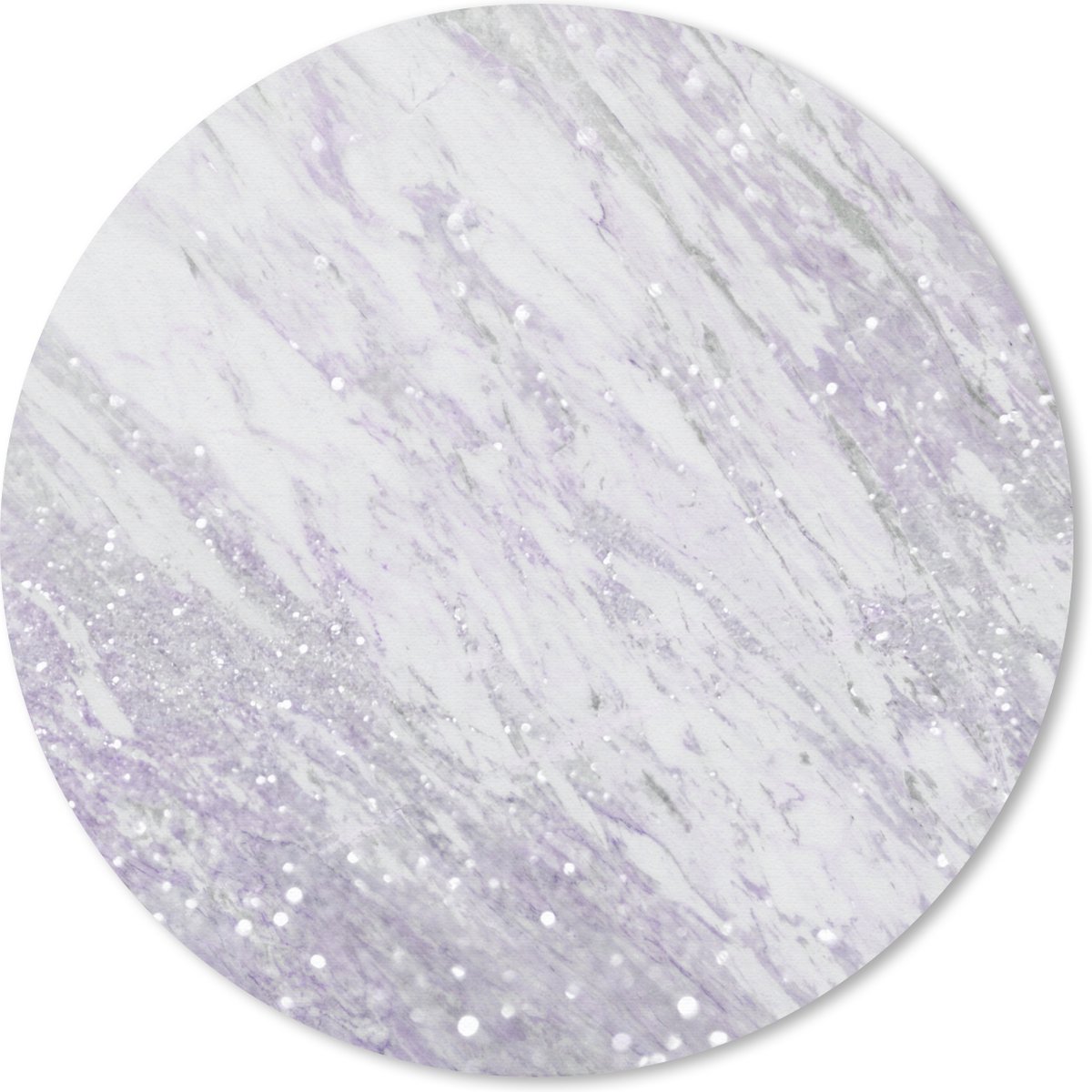 Muismat rond 20x20 cm - Mousepad Marmer - Glitter - Magenta - Ronde muismatten