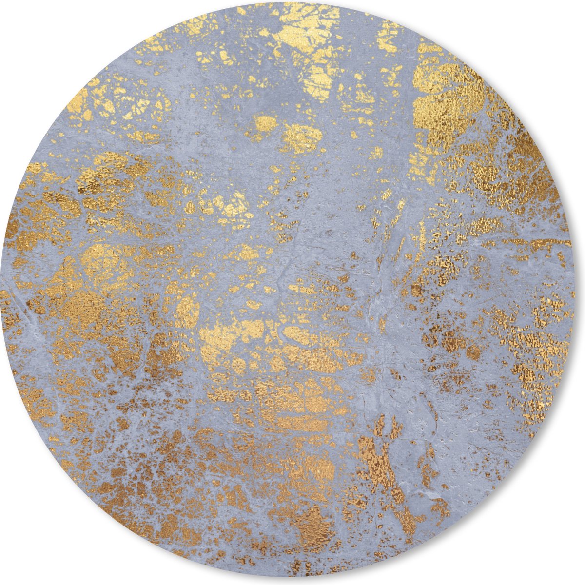 Muismat rond 30x30 cm - Mousepad Marmer - Blauw - Goud - Luxe - Ronde muismatten
