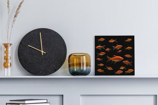 Poisson rouge sur toile fond noir 2cm 20x20 cm - petit - Tirage photo sur toile (Décoration murale salon / chambre)
