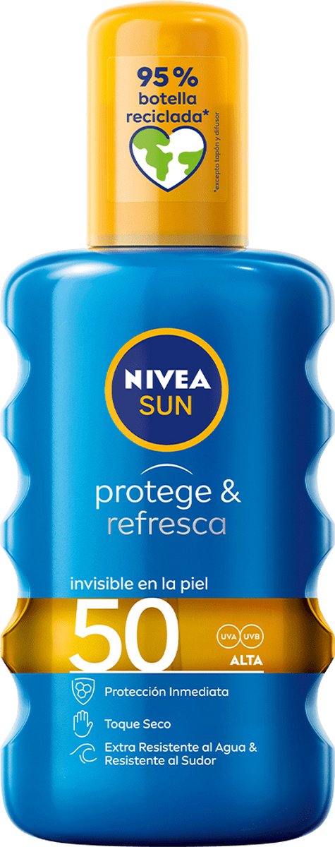 Goedkoopste Zon Protector Spray Protege & Refresca Nivea Spf 50 (200 ml