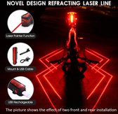 Éclairage de vélo Lumières USB Rechargeable Vélo Feu Arrière LED Laser