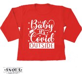 Baby Shirt Foute kerst Rood Baby it is Covid outside quarantaine Baby  Maat 80 * Corona * Kraam Cadeau * Baby Kerst Cadeau * Geboorte Cadeau