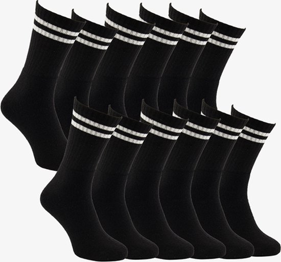 12 paires de chaussettes de sport noires - Taille 35/38