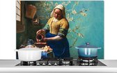 Spatscherm keuken 100x65 cm - Kookplaat achterwand Melkmeisje - Amandelbloesem - Van Gogh - Vermeer - Schilderij - Oude meesters - Muurbeschermer - Spatwand fornuis - Hoogwaardig aluminium