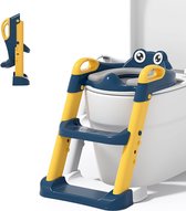 Toiletbril voor kinderen, met trap, opvouwbare potjestrainer voor kinderen van 1-7 jaar, in hoogte verstelbaar, antislip, stabiel, voor kinderen, toiletbril met ladder/trap, kindertoiletbril