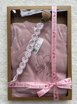 Lovely - Hartjes - Baby newborn 5-delige kleding set meisjes - Fopspeenkoord cadeau - Newborn kleding set - Newborn set - Babykleding - Babyshower cadeau - Kraamcadeau