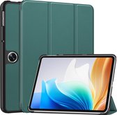 Case2go - Tablet hoes geschikt voor OnePlus Pad Go/ Oppo Pad Air2/Oppo Pad Neo - Tri-fold Case - Auto/Wake functie - Donker Groen