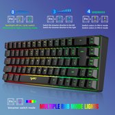 Glowhub - Bedrade K68 Rgb Streamer Mini Gaming Toetsenbord 19-toets Membraantoetsenbord Regenboog Maar Mechanisch Gevoel Voor Spel Zwart