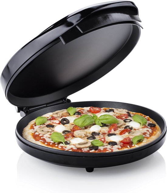 Pizza Oven Tristar PZ-2881 - Pizzamaker Elektrisch - Pizza Maker 1450 Watt - Voor alle soorten pizza's - Regelbare Thermostaat, Anti-aanbaklaag, Snel opgewarmd - 30 cm - Zwart