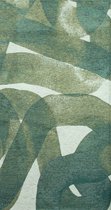 Modern verweven tapijt met organisch en vloeiend design in groen - 80 x 150 cm
