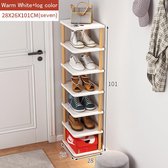 Schoenenrek, schoenenkast met 8 niveaus, verstelbaar schoenenrek, plat en kantelbaar