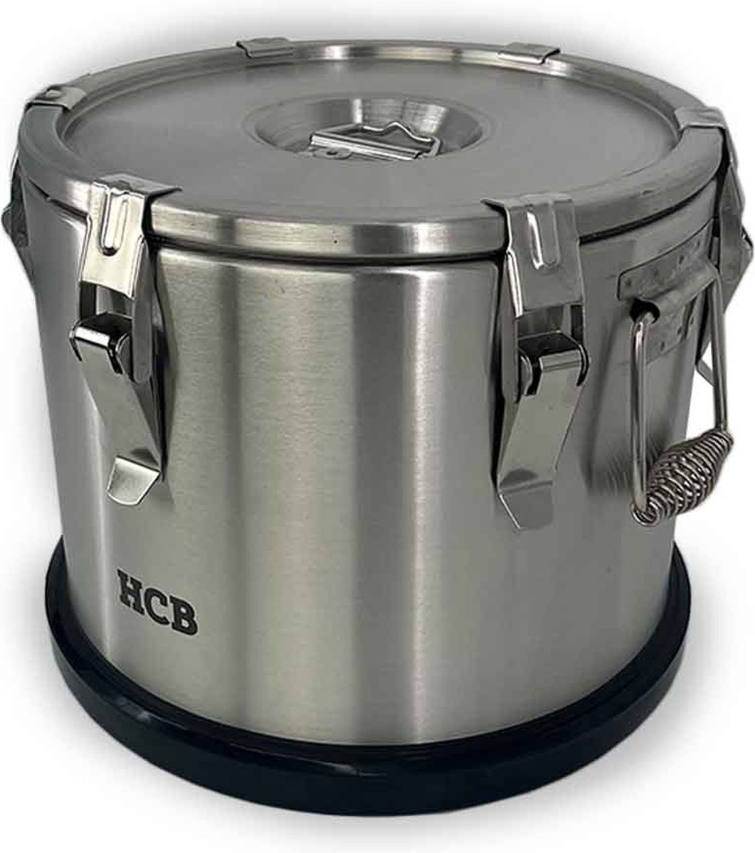 HCB® - Professionele Horeca Geïsoleerde container - draagbaar - 15 liter - RVS - 36x36x29 cm (BxDxH)