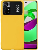 Hoesje Geschikt voor Xiaomi Poco M4 Pro 5G Hoesje Siliconen Case - Hoes Geschikt voor Xiaomi Poco M4 Pro 5G Hoes Siliconen - Geel