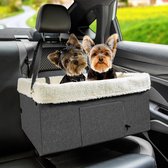 Hondenautostoel voor kleine honden, verhoogde hondenstoel voor honden, puppyautostoel, hondenuitzicht, autostoel voor voor- en achterbank