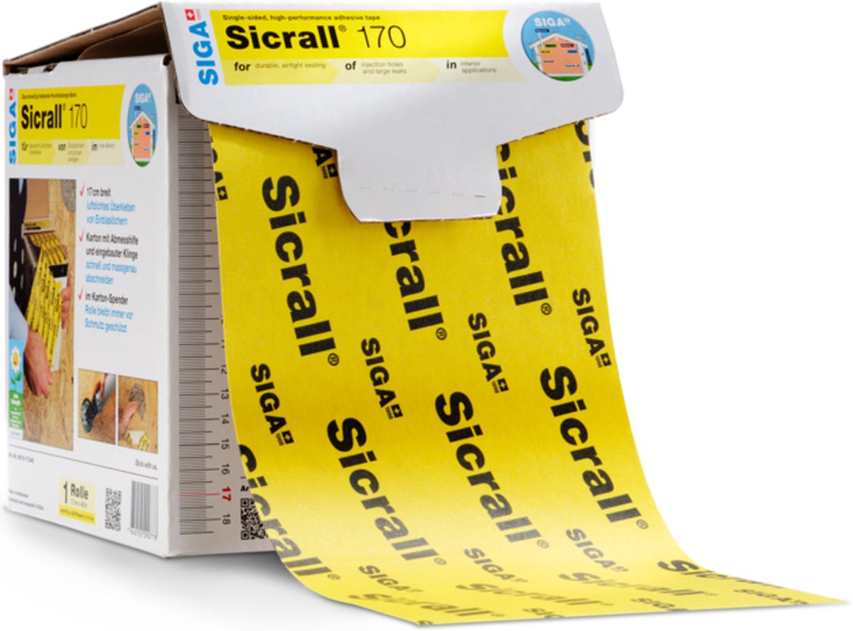 Siga Sicrall 170 mm x 40m - Sterke hechting - Handige verpakking