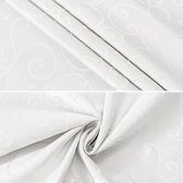 Tafelkleed damast, rond, 160 cm, waterdicht, tafelkleed, wit, jacquard, lotuseffect, vlekbescherming, tafellinnen, afwasbaar