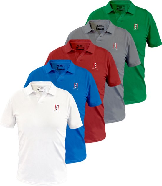 JAC 5-PACK Polo Dry-Fit de haute qualité Amsterdam Couleurs mélangées Taille L
