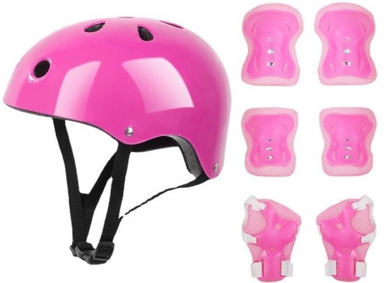 Foto: Beschermende uitrusting voor kinderen en helm 7 delig set beschermende uitrusting voor kinderen voor jongens meisjes verstelbare helm met pads set knie elleboogbeschermers en polsbeschermers voor rolskateboardfiets