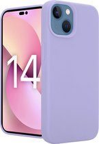 Coverzs telefoonhoesje geschikt voor iPhone 14 Plus hoesje - Luxe Liquid Silicone case - optimale bescherming - siliconen hoesje - paars