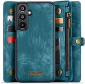 CaseMe 008 Étui livre 2 en 1 et coque arrière avec portefeuille - Convient pour Samsung Galaxy A15 - Blauw
