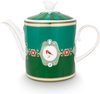 Pip Studio Love Birds green emerald - Theepot - 1.3 ltr - groen - porselein