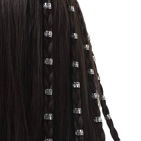 Foto: Haar ringen vlechten zilver 40 stuks haar kralen haarringen dreadlock kralen kraaltjes clips haar accessoires vrouwen vlecht accessoires hair beads silver 40 stuks