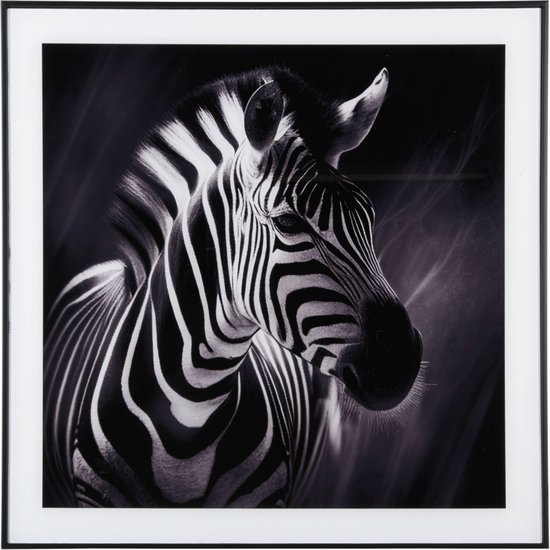 Present Time Wanddecoratie Zebra - Zwart - 2x50x50cm - Modern
