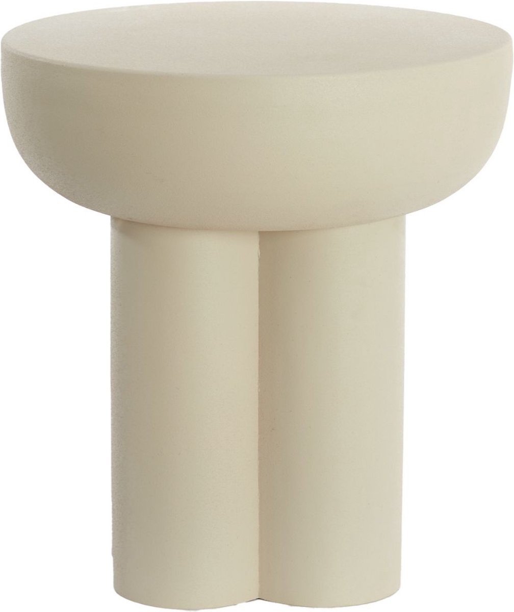 Bijzettafel Mikola - Wit - Ø46cm - Modern