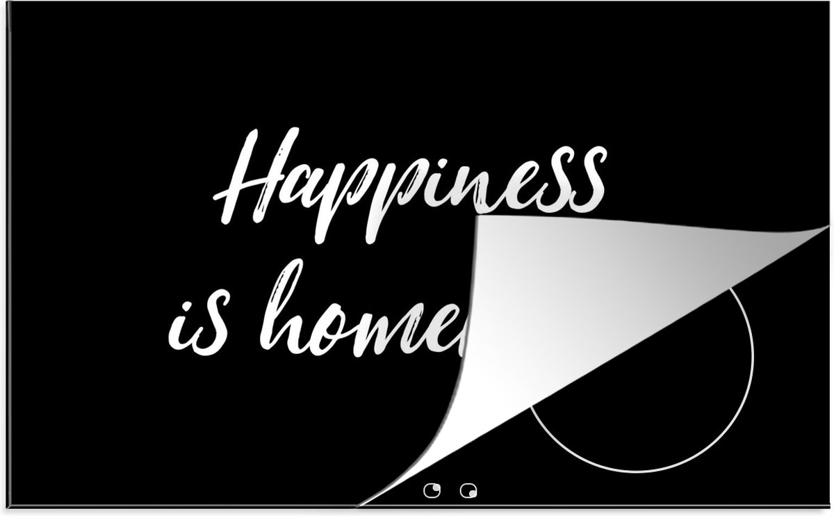 KitchenYeah® Inductie beschermer 83x52 cm - Quotes - Spreuken - Happiness is homemade - Geluk - Kookplaataccessoires - Afdekplaat voor kookplaat - Inductiebeschermer - Inductiemat - Inductieplaat mat