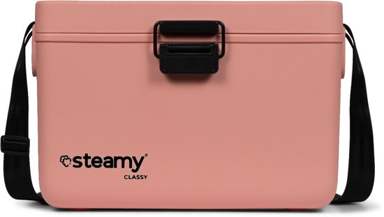 Steamy Classy 12 - Kleine Koelbox incl. divider/ snijplank met Schouderband - 12 Liter - Frigobox - Salmon Pink