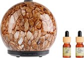 Whiffed Amber® Luxe Aroma Diffuser - Incl. 2x Etherische olie - Rozemarijn - Pepermunt - Geurverspreider met Glazen Design - 8 uur Aromatherapie - Tot 80m2 - Essentiële Olie Vernevelaar & Diffuser