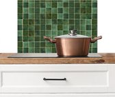 Spatscherm keuken 60x40 cm - Kookplaat achterwand Tegel - Groen - Luxe - Patroon - Muurbeschermer - Spatwand fornuis - Hoogwaardig aluminium