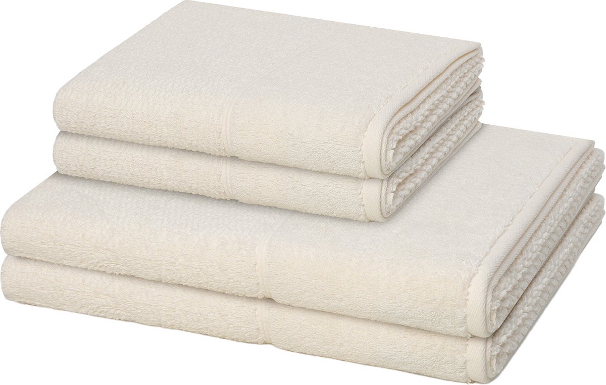 Möve for frottana Sonstiges 2 X handdoek 2 X douchehanddoek - in set 4 pack Pearl