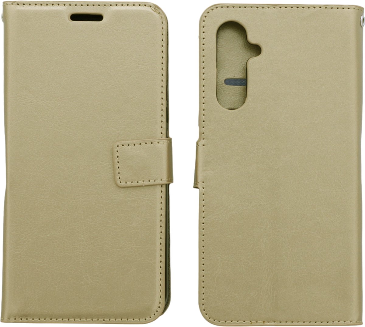 Bookcase Goud Geschikt voor Samsung Galaxy A34 - portemonnee hoesje - ZT Accessoires