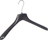 De Kledinghanger Gigant - 20 x Mantelhanger / kostuumhanger kunststof zwart met schouderverbreding, 40 cm
