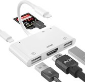 De Beste Gadgets Cardreader 6 in 1 - Lightning naar SD - Lightning naar HDMI - 6 Poorts hub geschikt voor iPad en iPhone