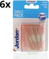 Bol.com Jordan Tandenstokers Table Pack - 6 x 125 stuks - Voordeelverpakking aanbieding