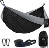 Bol.com Travelhawk Hangmat - Dubbele en Enkele Hangmatten - Campingaccessoires - hangmat 2 Persoons - Incl Opbergzak Karabijnhak... aanbieding