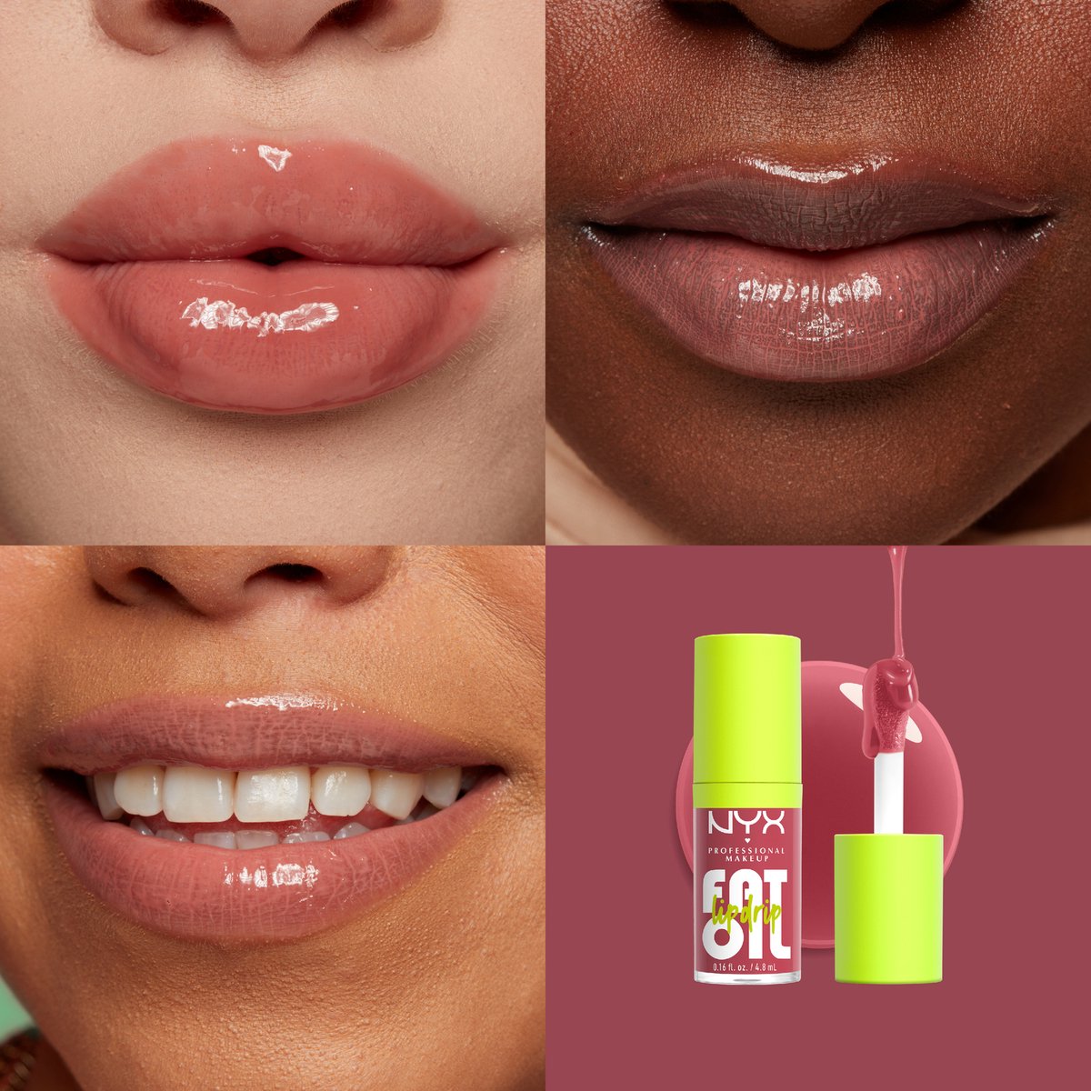 NYX Professional Makeup Fat Oil Lip Drip Lipgloss - Tot 12 uur hydratatie - Verrijkt met kruipbraamolie, framboosolie en squalaan - Chillin Like A Villain - 4,8 ml — cadeau in Verzorging - foto 2
